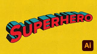 🦸‍♂️ Superman Comic Book Text Effect Illustrator Tutorial [upl. by Llenra482]