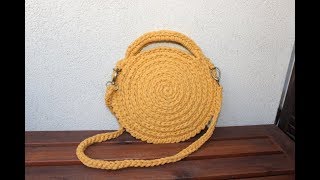 okrągła torebka ze sznurka na szydełku  round crochet handbag [upl. by Diao917]