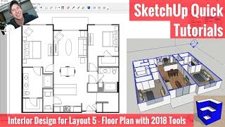 Creating a Floor Plan in Layout with SketchUp 2018s New Tools  Apartment for Layout Part 5 [upl. by Barry]