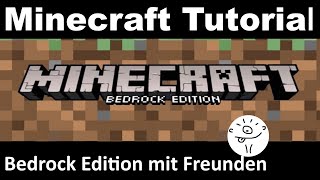 Minecraft Bedrock Windows 10 mit Freunden spielen Tutorial deutsch [upl. by Nyrrek]