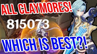 EVERY CLAYMORE RANKED C0 Eula Weapon Comparisons and Analysis  Genshin Impact [upl. by Deloria786]