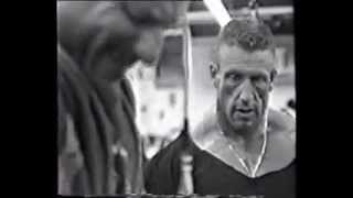 Dorian Yates  Chest shoulders and triceps training 1996 Battle for Olympia [upl. by Luba137]