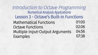 Lesson 3Octaves Built in Functions [upl. by Onailerua]