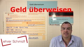 Überweisung ausfüllen  Geld auf ein anderes Konto überweisen  Lehrerschmidt [upl. by Othilie]