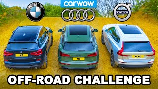 BMW X3 v Audi Q5 v Volvo XC60 UPHILL DRAG RACE amp which is best OFFROAD [upl. by Accebor]