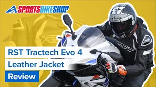 RST Tractech Evo 4 leather motorcycle jacket review  Sportsbikeshop [upl. by Beaudoin]