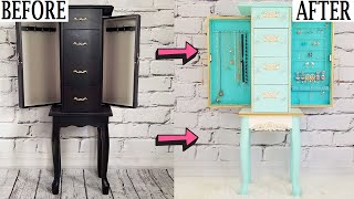 VERY EXTRA DIY Jewelry Armoire Makeover [upl. by Norean]