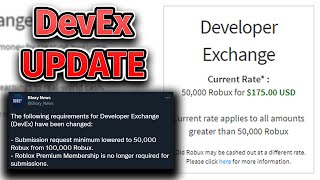 Roblox Updated Robux Developer Exchange [upl. by Tertias]