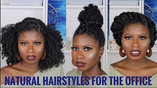 3 SUPER QUICKEASY NATURAL HAIRSTYLES FOR WORK TYPE 4a4b4c ft African Pride Moisture Collection [upl. by Ardien107]