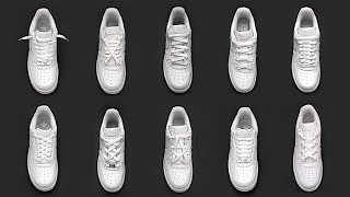 10 Cool Shoe Lace styles Nike Air Force 1  Shoe lacing tutorials [upl. by Suruat]