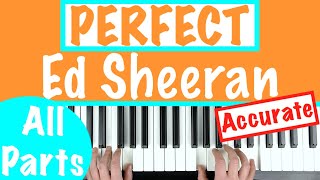 How to play PERFECT by Ed Sheeran Piano Chords Tutorial Lesson [upl. by Kacerek]