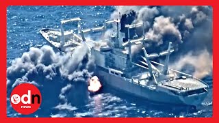 US Navy Ship DESTROYED by Three AntiShip Missiles During Sinking Exercise [upl. by Harpole148]