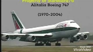 Alitalia Boeing 747 Fleet History 19702004 [upl. by Tonia]