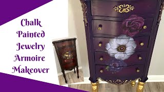 How to Chalk Paint your Jewelry Armoire  Blending Chalk Paint  Furniture Makeover [upl. by Seraphine951]