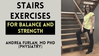 051 BALANCE and STRENGTH Exercises for SENIORS using a STAIRCASE at HOME [upl. by Kcireddor]