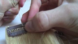 how to sew clips on hair extensions [upl. by Nepets390]