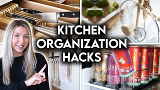 EASY KITCHEN ORGANIZATION IDEAS  SPACE SAVING STORAGE HACKS [upl. by Aerdnahc]