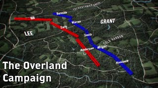 The Wilderness to Cold Harbor Grants Overland Campaign Animated Battle Map [upl. by Allisurd]