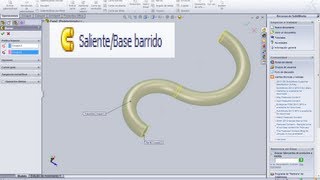 Tutorial  3 de Solidworks Saliente  base barrido [upl. by Benjamen]