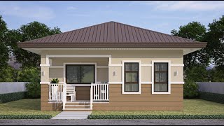 BUNGALOW HOUSE DESIGN  2 BEDROOMS 8X10 80 SQM  861 SQFT [upl. by Notniuq]