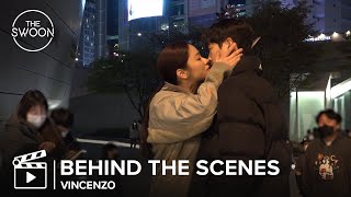 Behind the Scenes Song Joongki and Jeon Yeobeen share one last kiss  Vincenzo ENG SUB [upl. by Haimehen576]