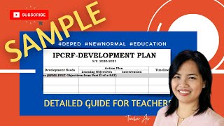 IPCRF DEVELOPMENT PLAN  SAMPLE ANSWERS  Teacher Air [upl. by Lluj]