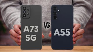 Comparison Samsung A73 vs Samsung A55⚡ [upl. by Dombrowski]