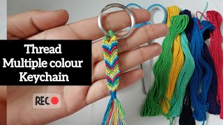 DIY craft  Tutorial for multiple colours thread keychain [upl. by Rancell]