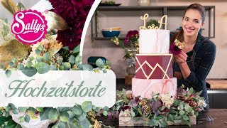 Hochzeitstorte  Mehrstöckige Torte  Sallys Welt [upl. by Crosse]