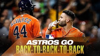 Astros Launch backtobacktoback Home Runs [upl. by Trace190]