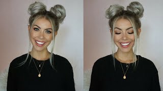 QUICK  EASY SPACE BUNS TUTORIAL  BrittanyNichole [upl. by Shandy]