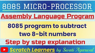 8 bit subtraction in 8085 microprocessor Subtraction of two 8 bit numbers in 80858 bit subtraction [upl. by Ybot]