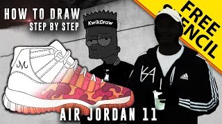 How To Draw  Step by Step Air Jordan 11 Collab w KwikDraw 35 [upl. by Caitlin]