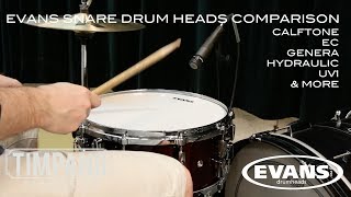 ULTIMATE Evans Snare Drum Heads Comparison  Timpano Percussion [upl. by Dasteel]