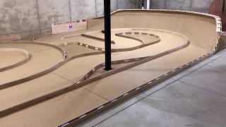 Custom Indoor RC track with high bank turns for 118 and 124 scale vehicles [upl. by Aisiram]