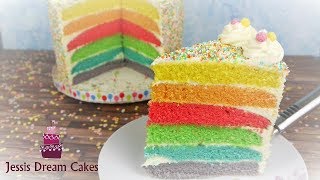 Saftige Regenbogentorte  Rainbow Cake  Einfach amp Lecker [upl. by Enyawud]