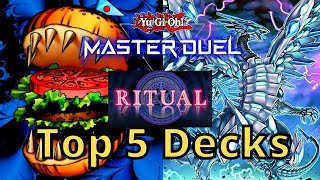 TOP 5 DECKS  Ritual Festival in YuGiOh Master Duel 2023 [upl. by Ilenay]