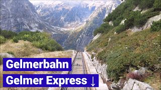 Gelmer Funicular Express Gelmerbahn Express 😊 ⬇️ [upl. by Quinby]