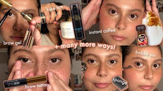 EVERY WAY TO CREATE FAUX FRECKLES 18 methods [upl. by Ahseet]