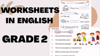 WORKSHEETS IN ENGLISH GRADE 2 [upl. by Meriel]