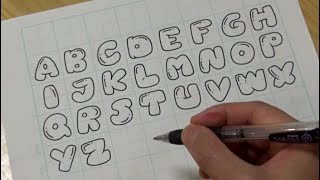 How to draw alphabet in bubble letters  Graffiti letters [upl. by Negaem]