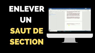 Comment supprimer un saut de section dans Word [upl. by Etirugram]