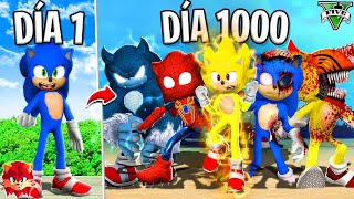 SOBREVIVÍ 1000 DÍAS como SONIC LA PELICULA en GTA 5  Sonic Movie mod [upl. by Rema]