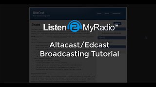 Listen2MyRadio Altacast Streaming Software Tutorial [upl. by Asiluj]