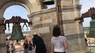 Ringing bells at the top of the leaning tower of Pisa [upl. by Dachi]