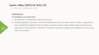 Case Law Contract definition of consideration Currie v Misa 1875 LR 10 Ex 153 [upl. by Derwin]