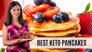 The BEST KETO PANCAKES Recipe Easy amp Super Fluffy [upl. by Dearr]