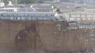 Cliff erosion threatens to push California homes into sea [upl. by Gunthar]