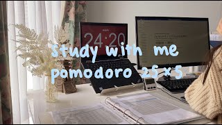 study with me with lofi music  Pomodoro 25 min study x 5 min rest [upl. by Ronny]