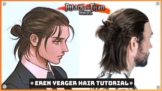 Eren Yeager Hairstyle Tutorial updated  Attack On Titan Season 4 [upl. by Derrek]